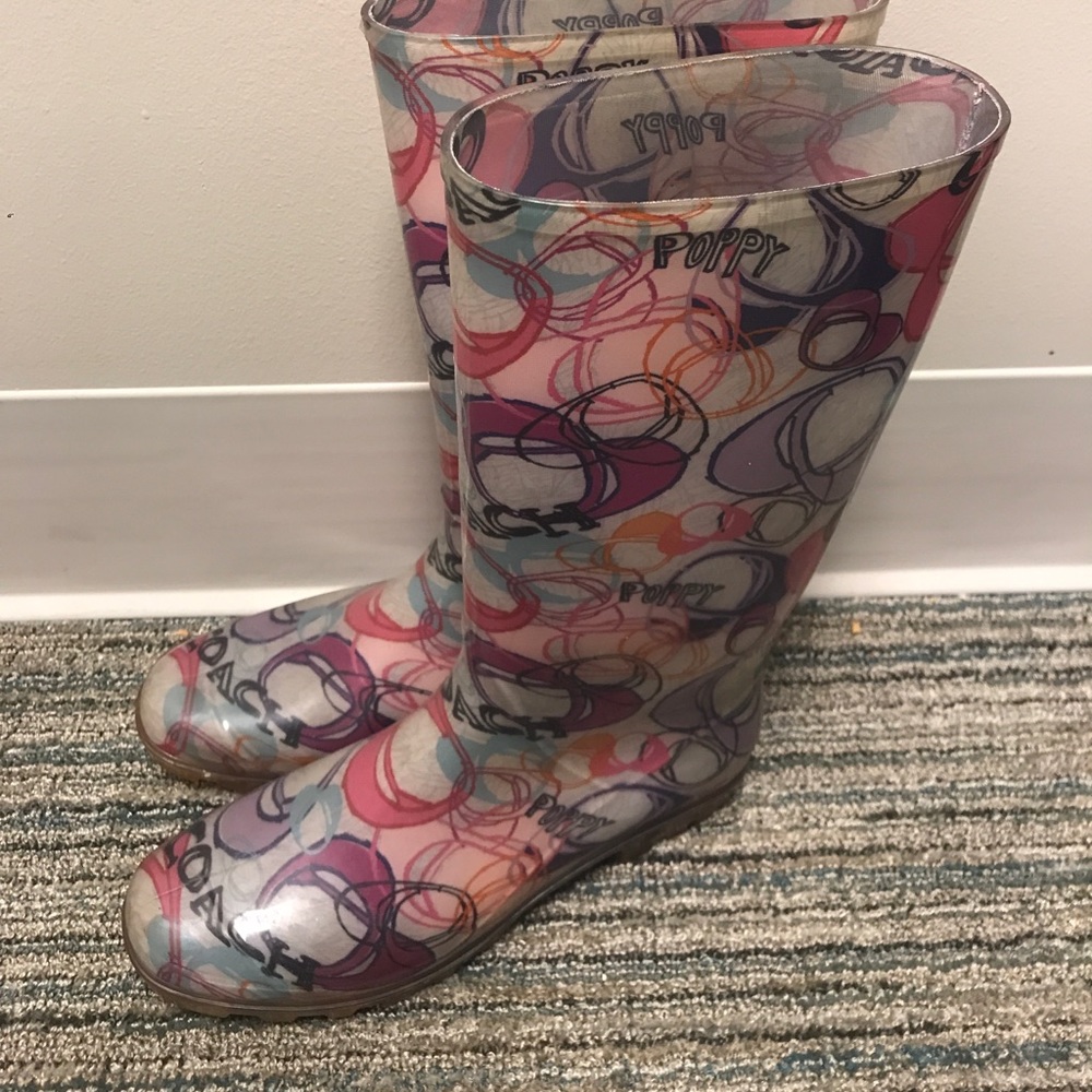 Colorful Coach rain boots