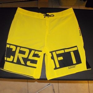 REEBOK Crossfit Core Yellow & Black Board Shorts