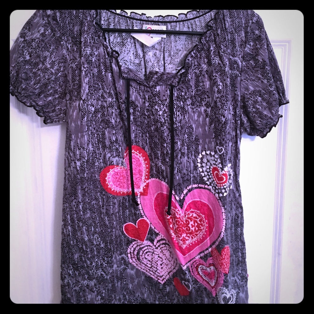 Hearts scrub top by Peaches