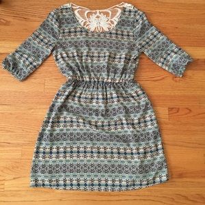 LIKE NEW Modcloth Geometric Dress with Lace