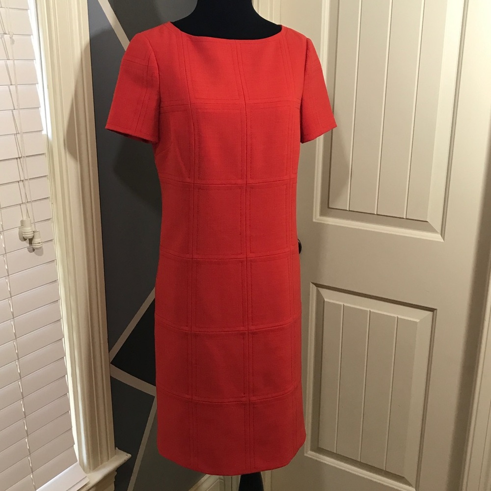 Red-Orange Tory Burch Short Sleeve Dress