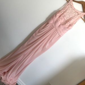 Blush David Bridal evening/ bridal party gown.