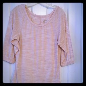 Loft pink and white top