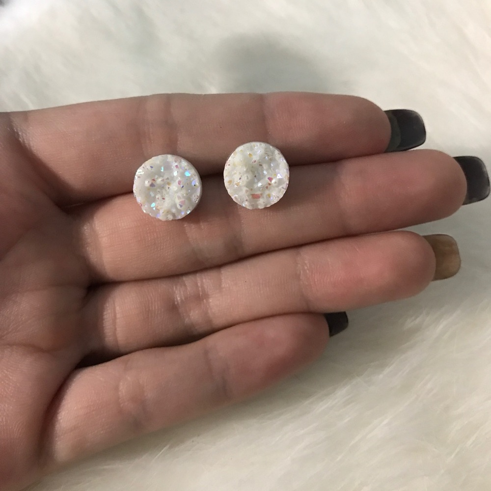3 for $15 Handmade White Druzzy Earrings - Picture 1 of 1