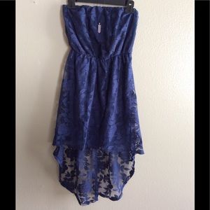 My Michelle Lace Navy Blue High Low Dress