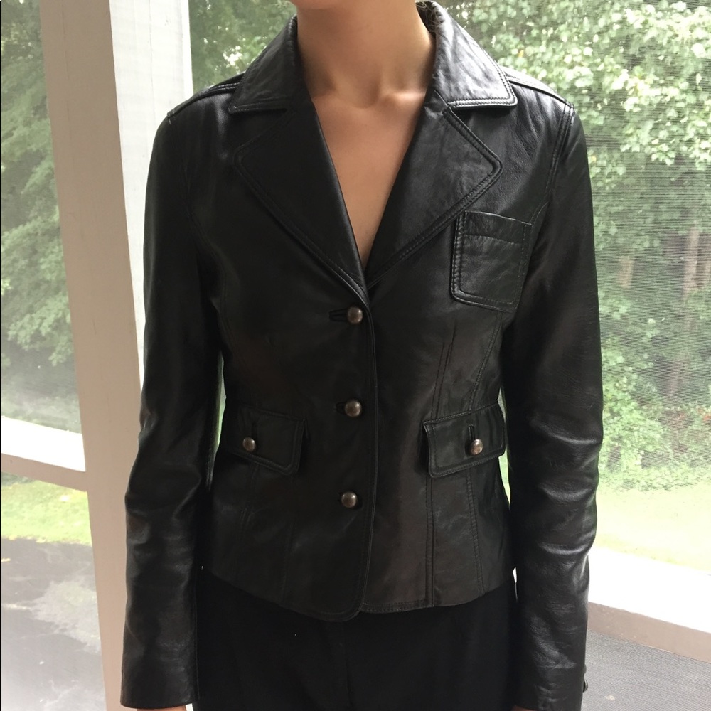 Black Leather Blazer by John Paul Richard