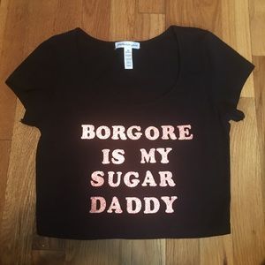 Handmade borgore crop top