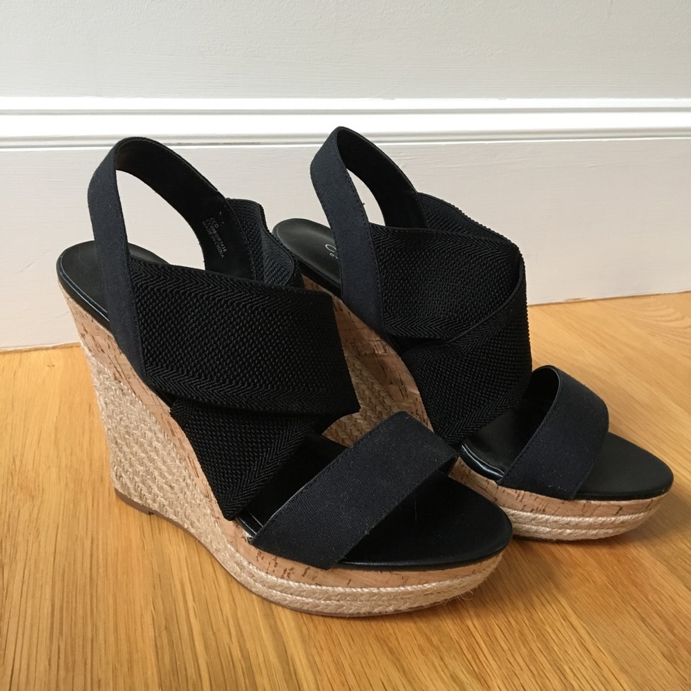 Charles David Banded Espadrilles Cork Wedge Sandal