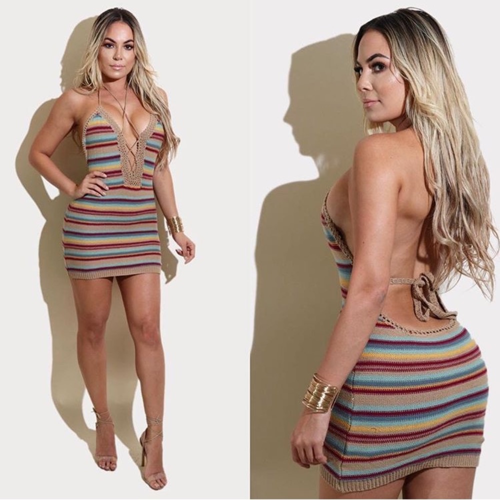 Sexy Quality knit Caribbean mini dress!!