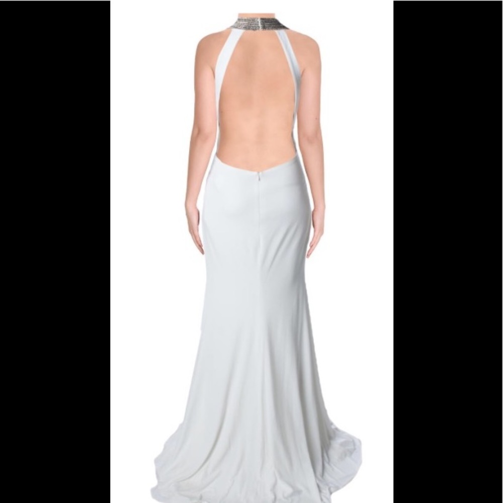 🔥Ivory White Jovani Gown; beautiful prom dress 😍