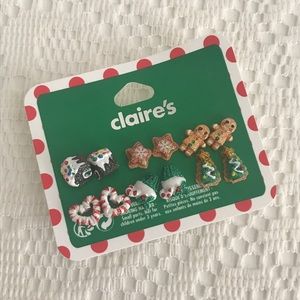 NWT Claire's Christmas Cookie Earring Set