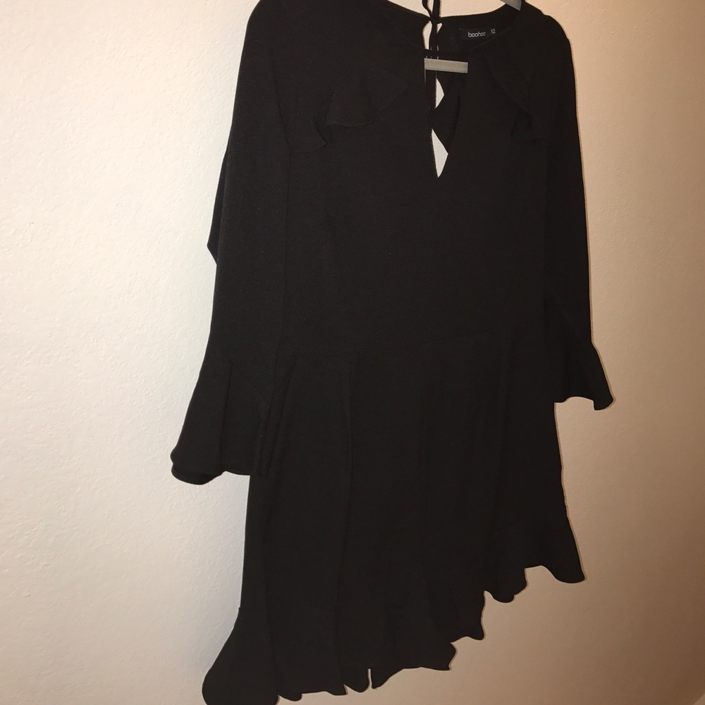 BOOHOO Plus Jade Ruffle Detail Playsuit
