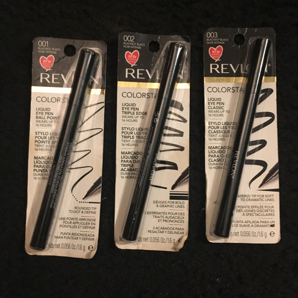 🆕BNWT 3 black liquid Revlon Colorstay eyeliners