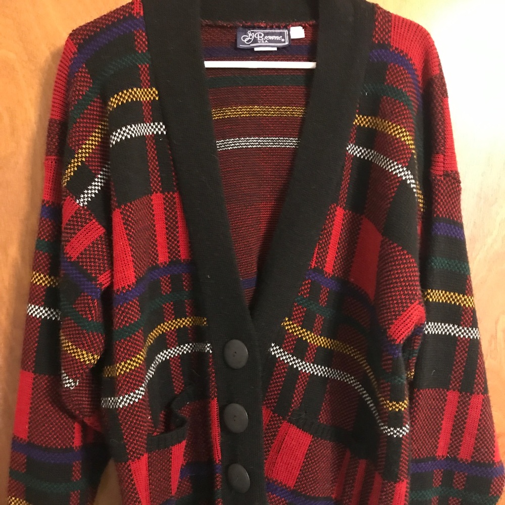 Thick plaid sweater