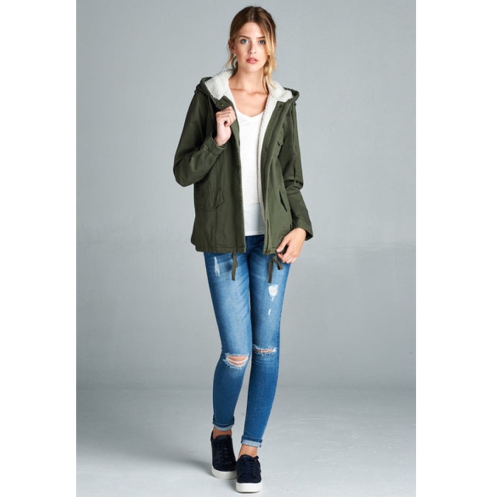 Faux Fur Lined Utility Jacket