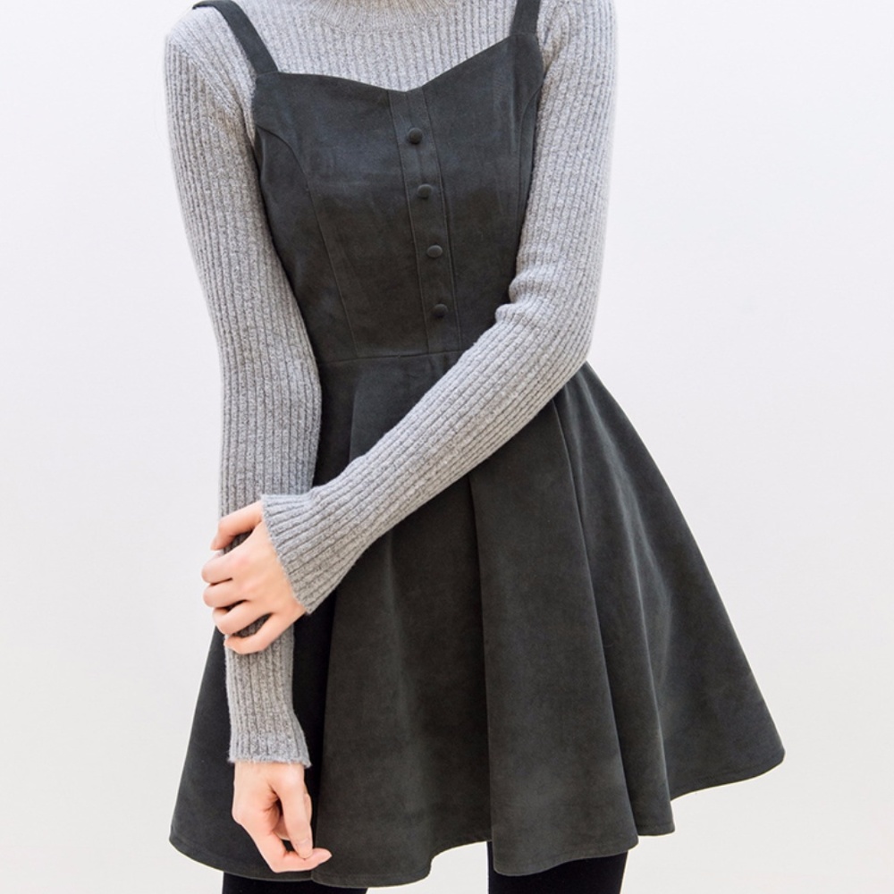 Charcoal Sleeveless Flared Dress