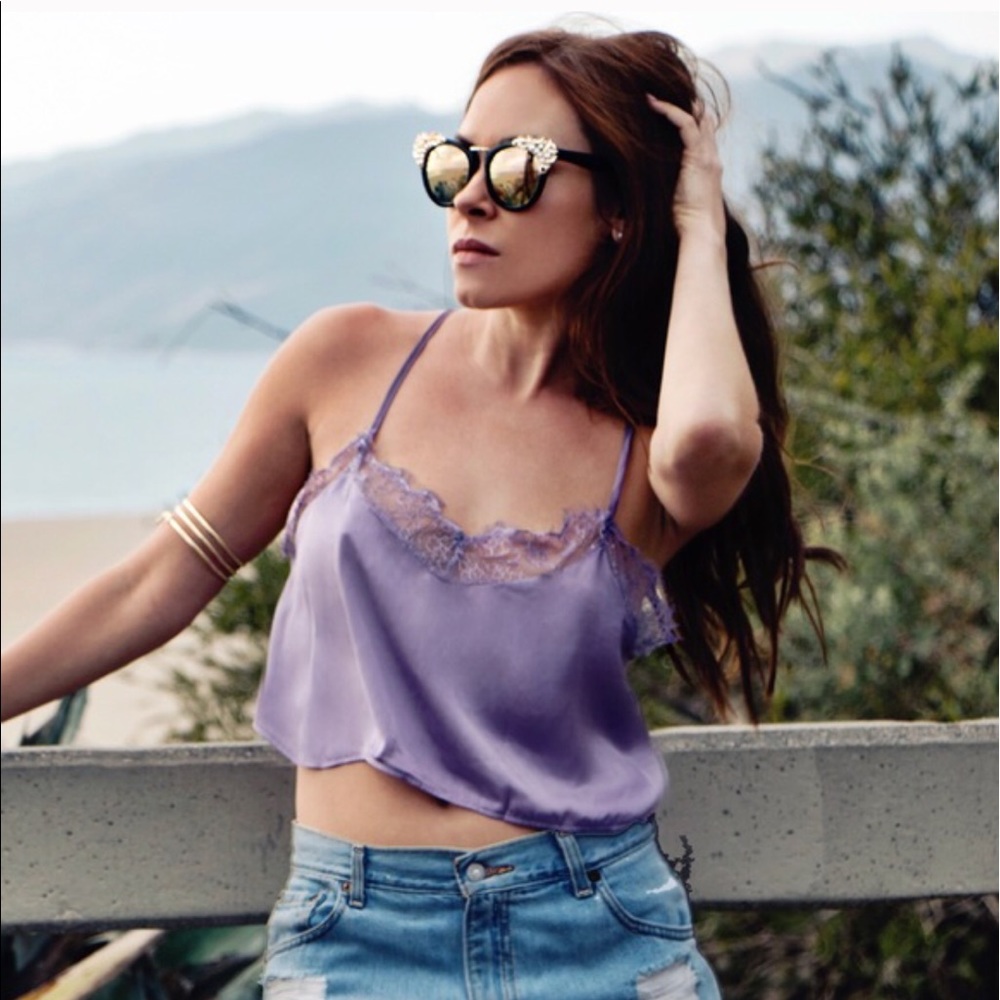🌹 purple haze satin crop top