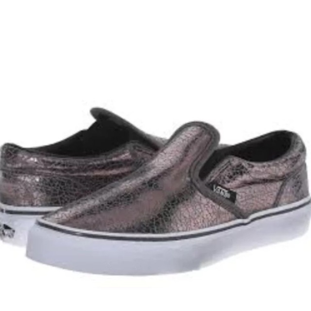 Vans Girls Metallic Slip On Shoes NWB
