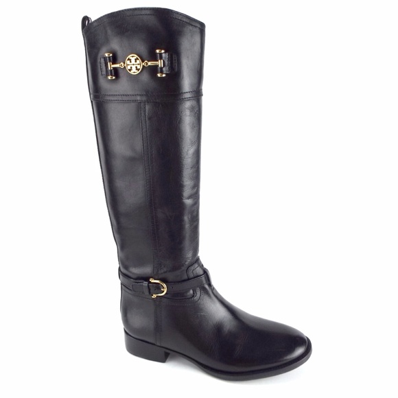Tory Burch Shoes - New TORY BURCH Size 8.5 Gold Logo Riding Boot