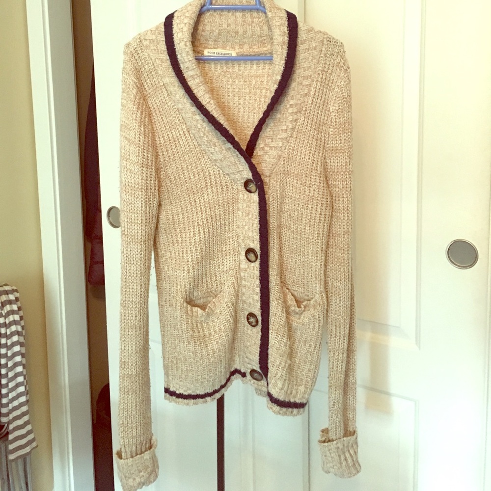 Beige collar cardigan (women)