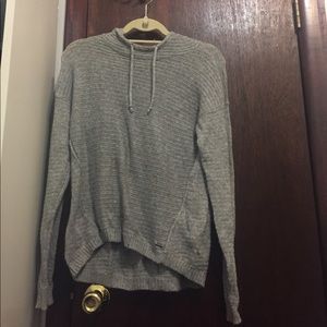 Gray hooded long sleeve