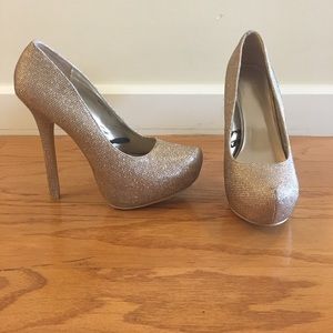 Gold Sparkly Platform Heels