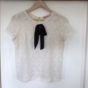 Juicy Couture "Doily" Pattern Blouse with Bow