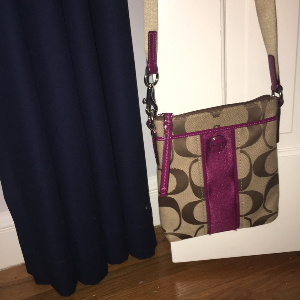 Coach Crossbody Purse (purple and brown)