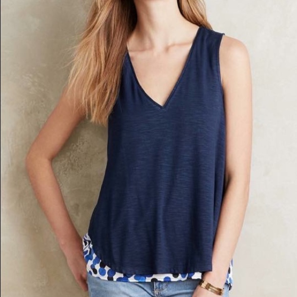 NEW Anthropologie Deletta Blue Weekdays Tank