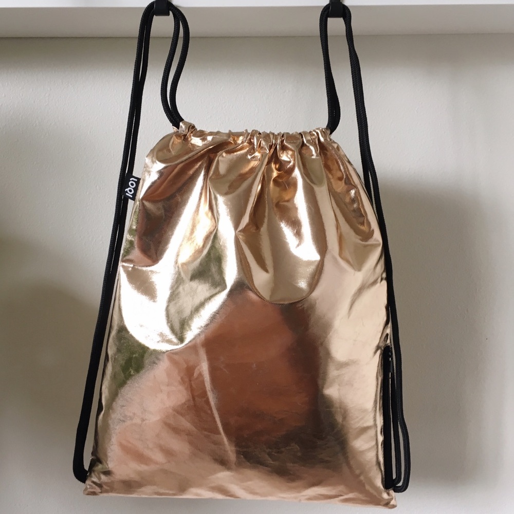 Rose Gold Drawstring Backpack by LOQI