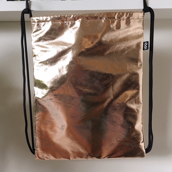 Rose Gold Drawstring Backpack by LOQI - Picture 2 of 7
