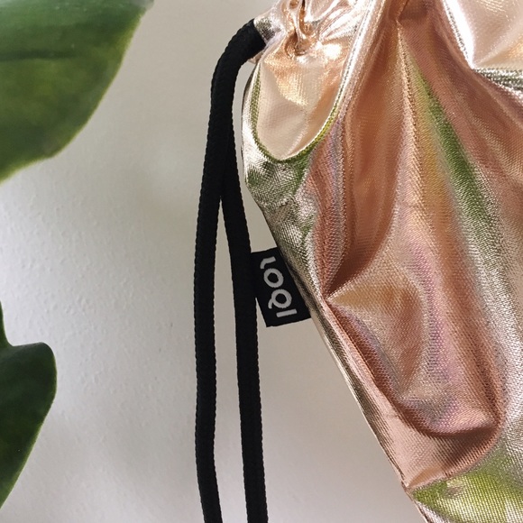 Rose Gold Drawstring Backpack by LOQI - Picture 4 of 7