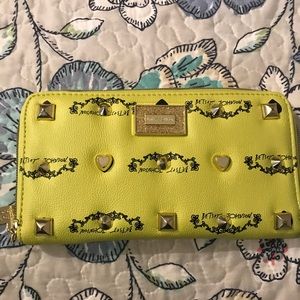 Betsey Johnson Studded Zip Around Wallet