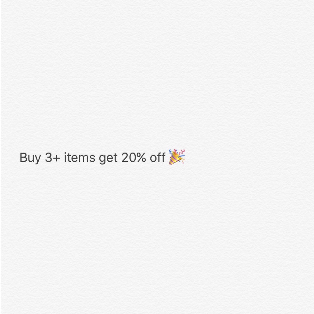 Buy 3+ items get 20% off 🎉
