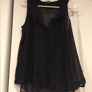 Black H&M button down collared tank top