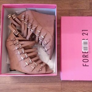 Strappy Wedge Heels, Size 7