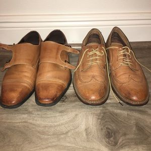 Men's dress shoes 2 pairs double monk/wingtips 9.5