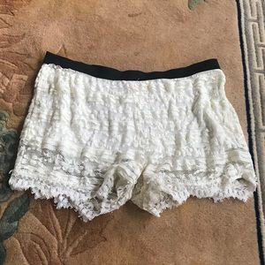 White lace shorts
