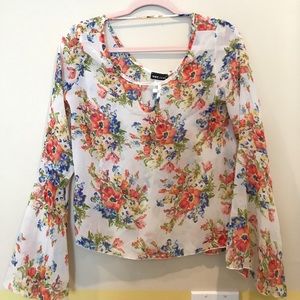 Sheer floral blouse