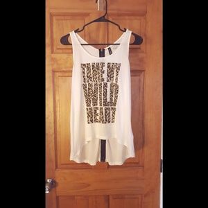 NWOT "Tame My Wild Heart" Leopard Print Tank Top