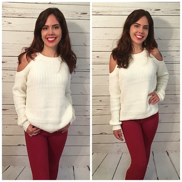 LAST ONE!! Beautiful marled white/ivory sweater - Picture 2 of 3