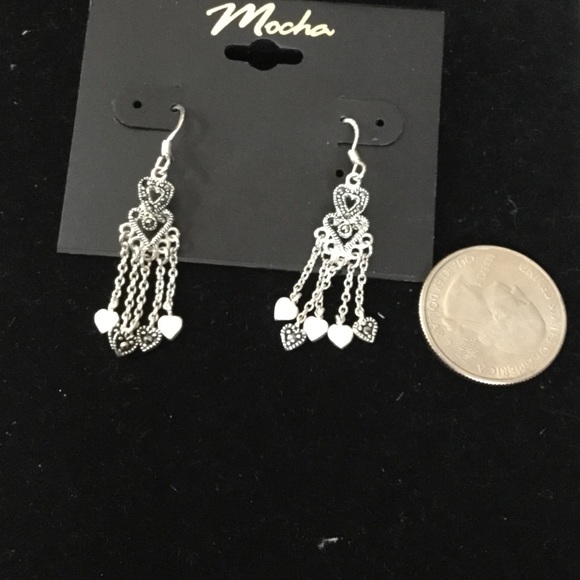 Sterling silver marcasite earrings - Picture 2 of 2