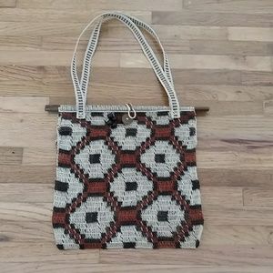 One of a kind macrame tribal bag