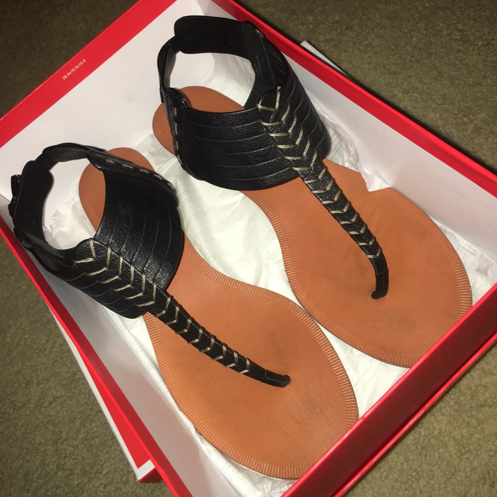 Heeled coach sandals