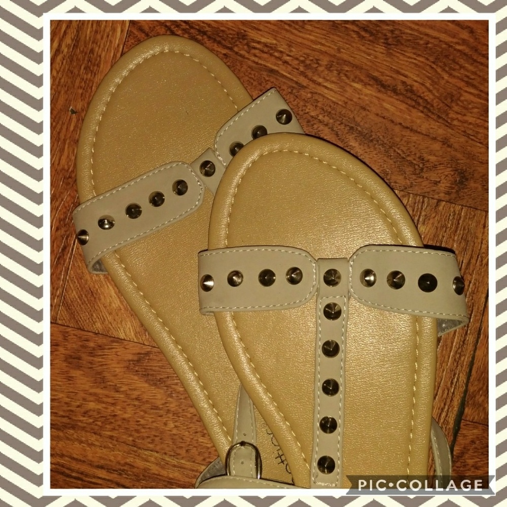 Grey Studded Sandals