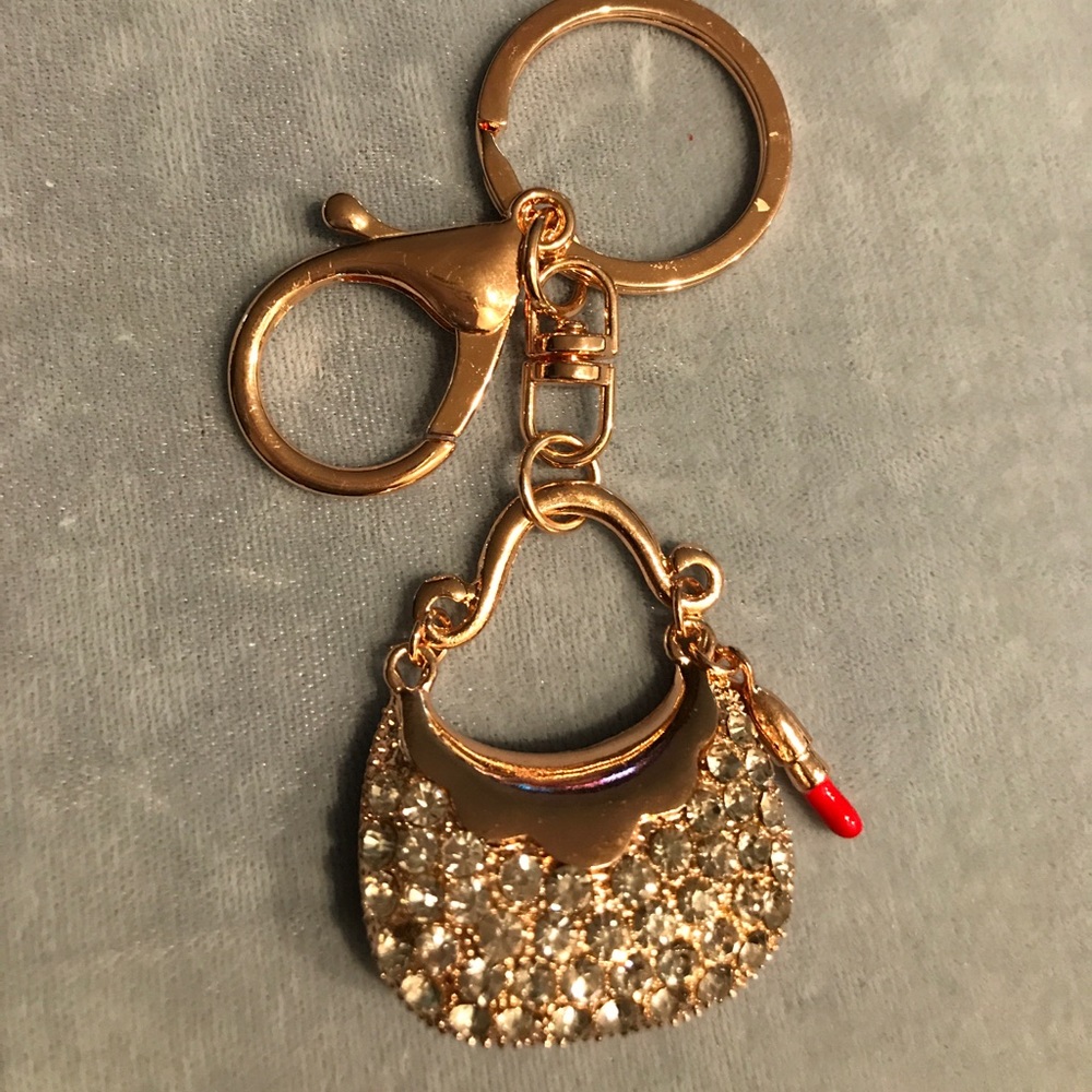 Rose gold handbag keyring/purse charm