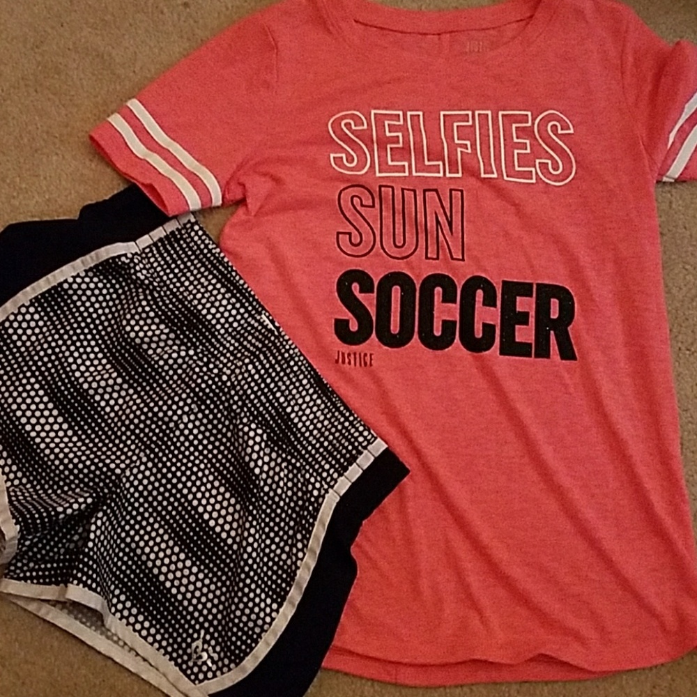 Justice  top and shorts size 10