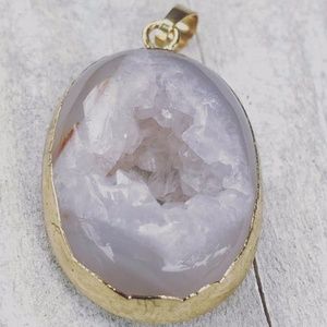 Natural Raw Light Amethyst Stone Necklace Holder