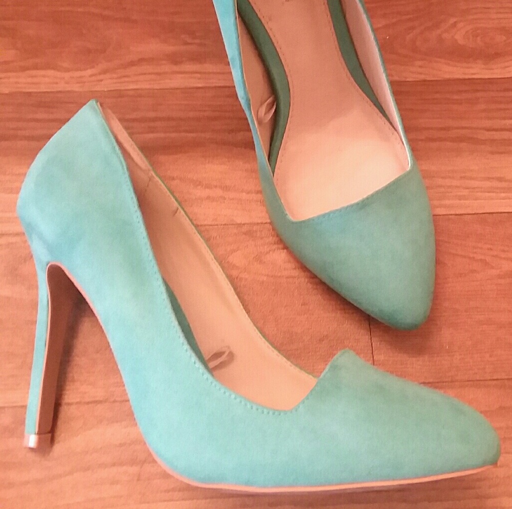Sky Blue High Heel Shoes, Size 7