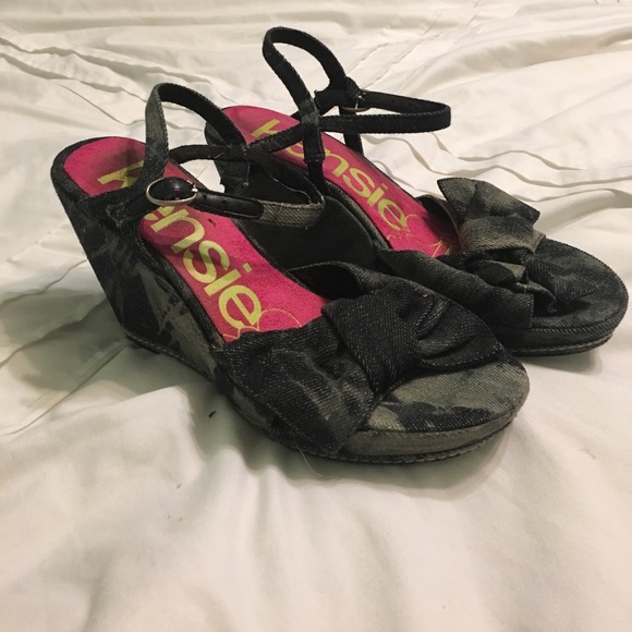 Kensie faded denim wedges - Picture 1 of 3